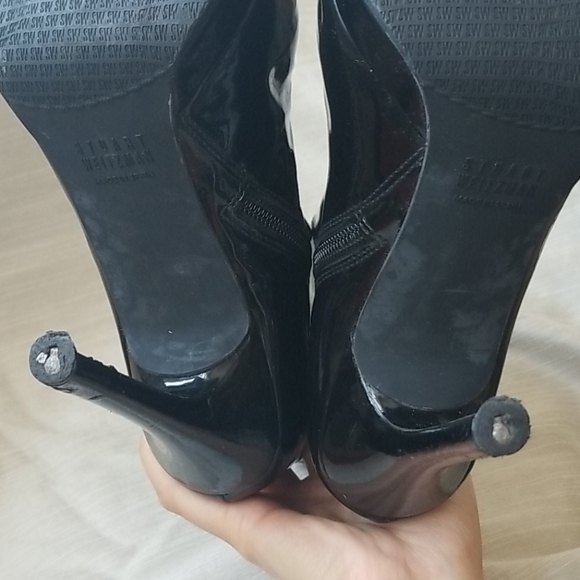 Stuart Weitzman patent ankle bootie zip up 7.5 - Picture 4 of 8